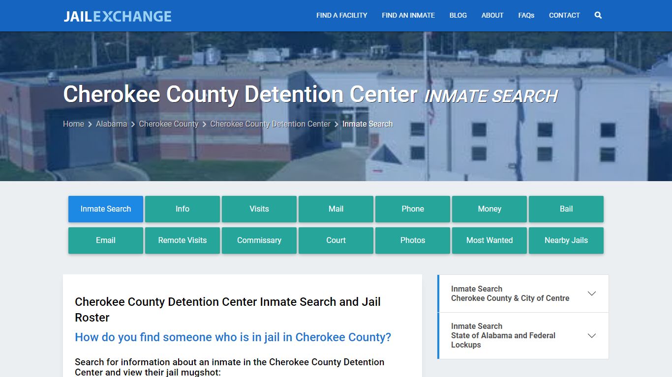 Cherokee County Detention Center Inmate Search - Jail Exchange