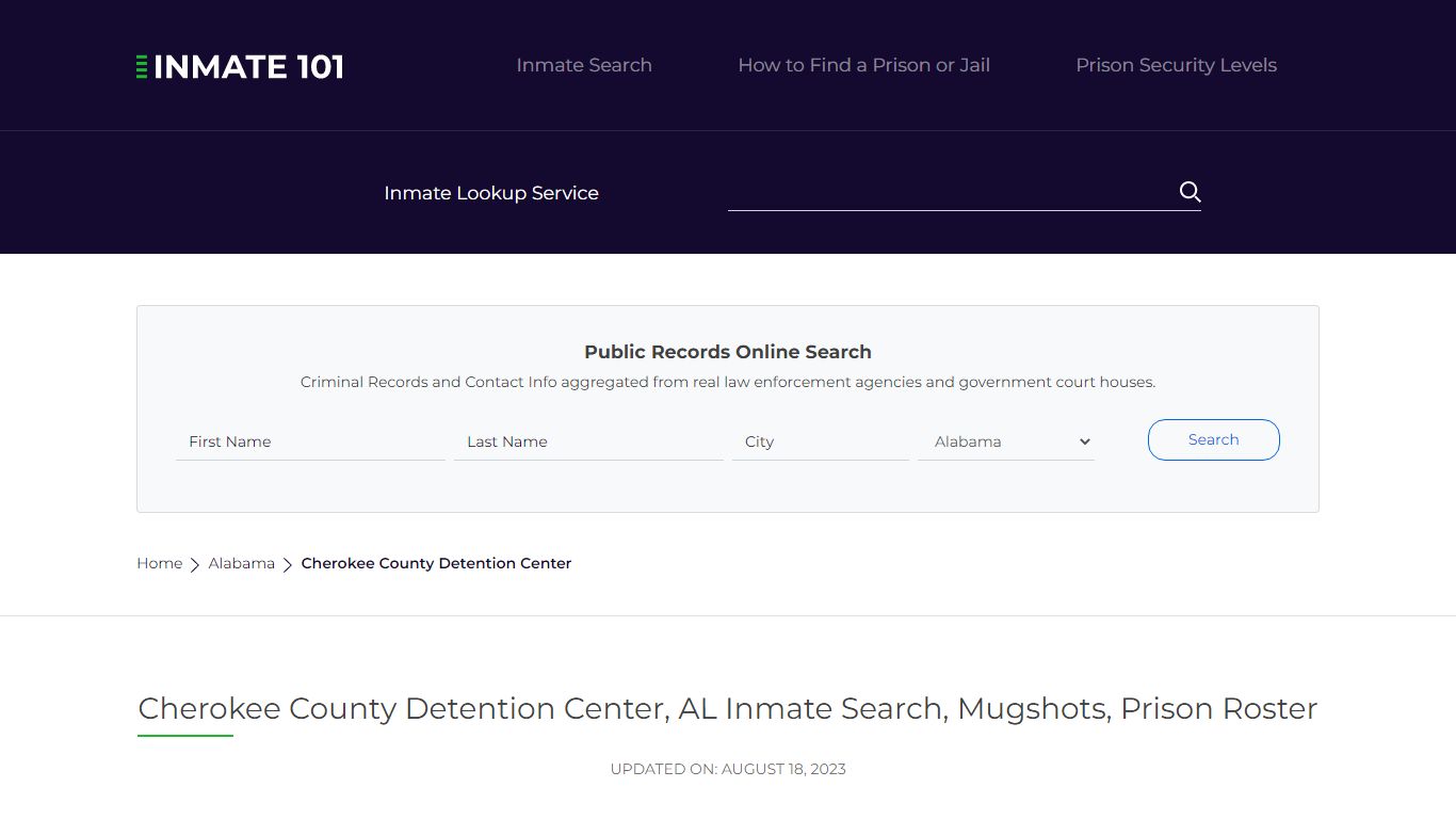 Cherokee County Detention Center, AL Inmate Search, Mugshots, Prison Roster